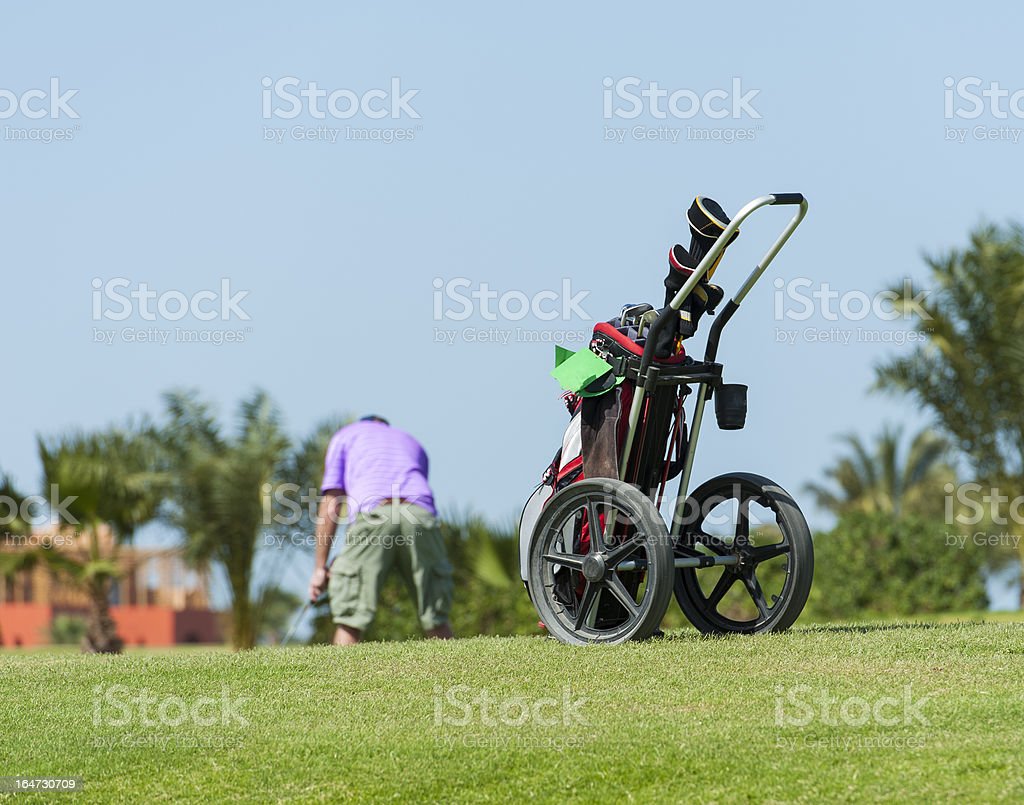 Golf push cart.